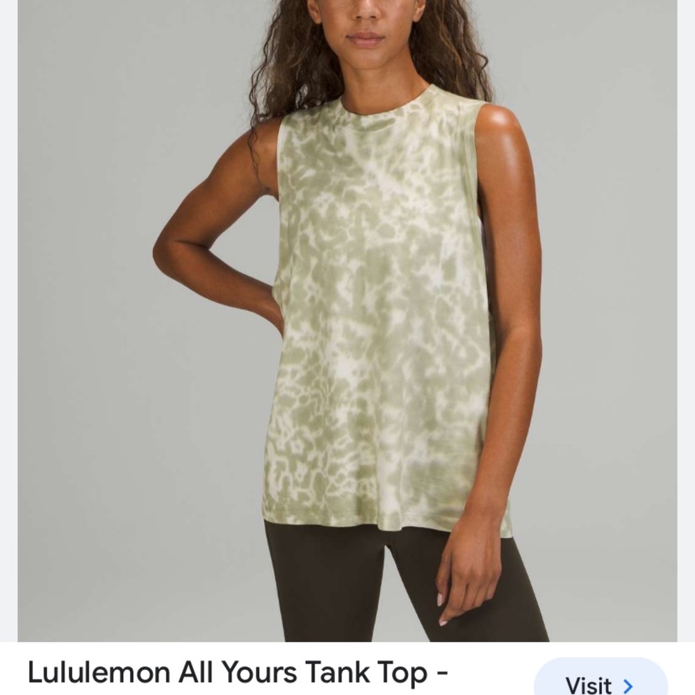 Lululemon All Yours Tank Top Tie Dye Green